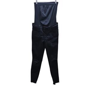 Blanqi Denim Maternity Belly Support Postpartum Skinny Jeans Stretch Black SZ 8